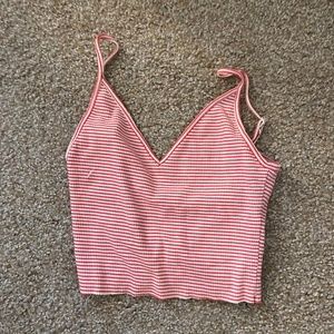 Striped crop tank top